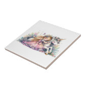 Prinzessin Einhorn Pastell Märchen Fantasy Fliese (Seite)