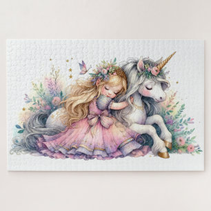 Prinzessin Einhorn Pastell Märchen Fantasy Puzzle