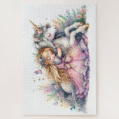 Prinzessin Einhorn Pastell Märchen Fantasy Puzzle (Vertikal)