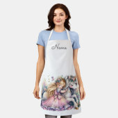 Prinzessin Einhorn Pastell Märchen Fantasy Schürze (Getragen)