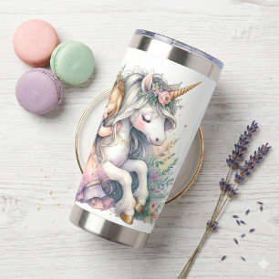 Prinzessin Einhorn Pastell Märchen Fantasy Thermobecher