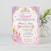 Prinzessin Einladung Rosa Lavendel (Stehend Vorderseite)