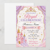 Prinzessin Einladung Rosa Lavendel (Vorne/Hinten)