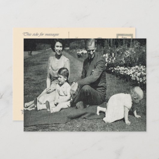 Prinzessin Elisabeth und Familie 1951 Postkarte (Vorne/Hinten)