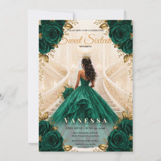 Prinzessin Emerald süße 16 Einladung