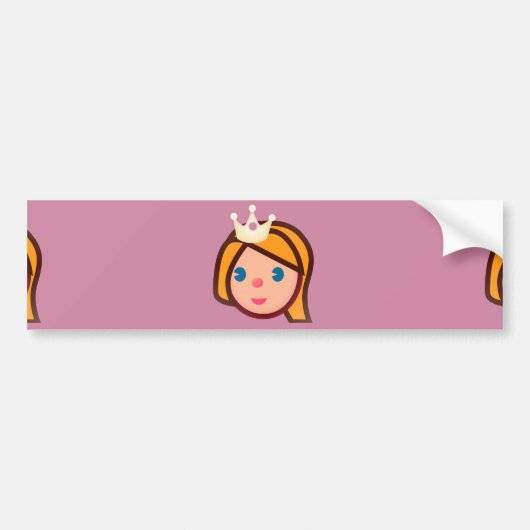 Prinzessin Emoji Autoaufkleber (Vorne)