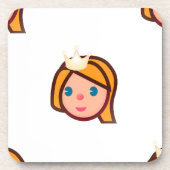 Prinzessin Emoji Getränkeuntersetzer (Vorderseite)