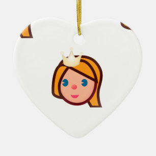 Prinzessin Emoji Keramikornament