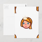 Prinzessin Emoji Postkarte (Vorne/Hinten)