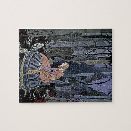 Prinzessin fährt eine Schildkröte Puzzle (Horizontal)