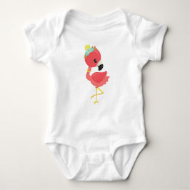 Prinzessin Flamingo, Blume, Krone, Niedlich Flamin Baby Strampler