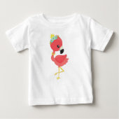 Prinzessin Flamingo, Blume, Krone, Niedlich Flamin Baby T-shirt (Vorderseite)