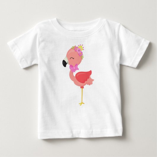 Prinzessin Flamingo, Blume, Niedlich Flamingo, Kro Baby T-shirt (Vorderseite)