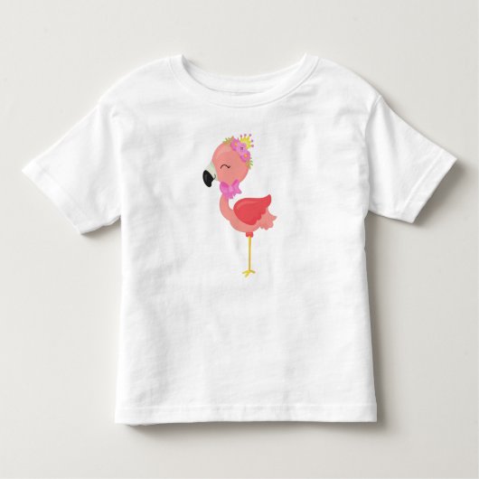 Prinzessin Flamingo, Blume, Niedlich Flamingo, Kro Kleinkind T-shirt (Vorderseite)
