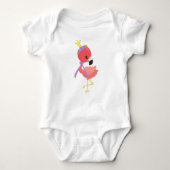 Prinzessin Flamingo, Niedlich Flamingo, Blume, Kro Baby Strampler (Vorderseite)