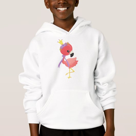 Prinzessin Flamingo, Niedlich Flamingo, Blume, Kro Hoodie (Vorderseite)