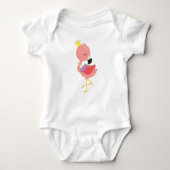 Prinzessin Flamingo, Niedlich Flamingo, Krone, Blu Baby Strampler (Vorderseite)