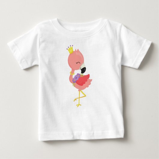 Prinzessin Flamingo, Niedlich Flamingo, Krone, Blu Baby T-shirt (Vorderseite)