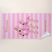 Prinzessin Flamingo 👑 Strandtuch (Vorderseite)