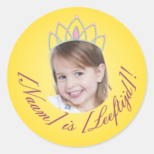 Prinzessin Foto Sticker – Gelb Gradiënt (Vorderseite)
