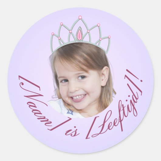 Prinzessin Foto Sticker – Lavendel Gradient (Vorderseite)