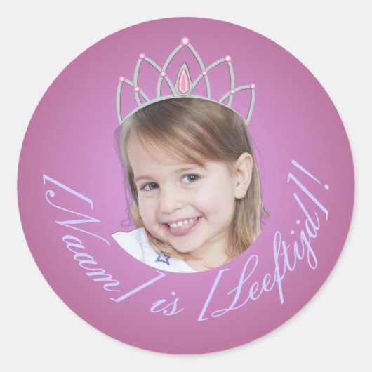 Prinzessin Foto Sticker – Rosa Gradient (Vorderseite)