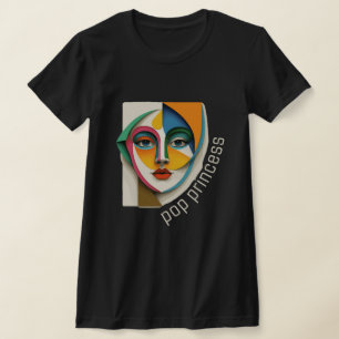 Prinzessin, Frauengesicht, abstrakte Kunstgesicht T-Shirt