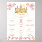 Prinzessin Geburtstag Meilenstein Poster Rosa und (Vorne)