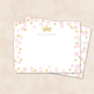 Prinzessin Geburtstag Rosa und Gold Punkte Schreib Mitteilungskarte