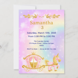 Prinzessin Geburtstag Samantha 3 Geburtstagsfeier Einladung