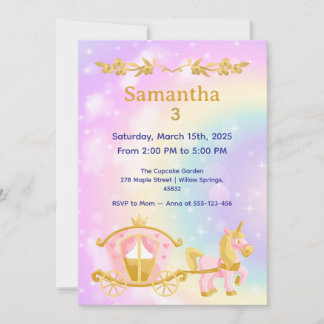 Prinzessin Geburtstag Samantha 3 Geburtstagsfeier Einladung