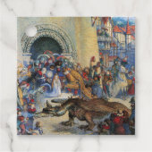 Prinzessin Geburtstags-Drache Klappkarte Geschenkanhänger (Vorderseite)