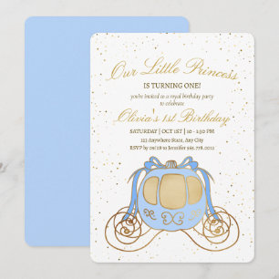 Prinzessin Geburtstagseinladung, Prinzessin Kutsch Einladung