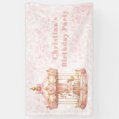 Prinzessin Geburtstagsfeier mit rosa Karussell Banner (Vertikal)