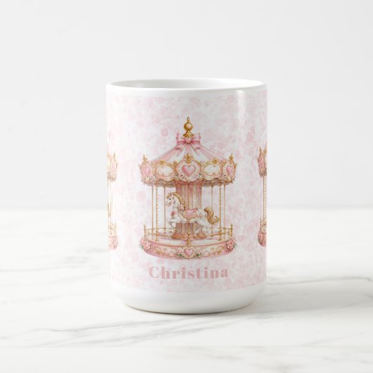 Prinzessin Geburtstagsfeier mit rosa Karussell Kaffeetasse (Mittel)
