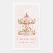 Prinzessin Geburtstagsfeier mit rosa Karussell Serviette (Vorderseite)