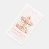 Prinzessin Geburtstagsfeier mit rosa Karussell Serviette (Ecke)