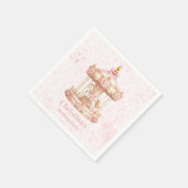 Prinzessin Geburtstagsfeier mit rosa Karussell Serviette (Ecke)