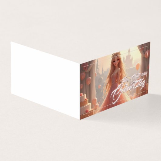 Prinzessin Geburtstagskarte in Rosa (Vorderseite)