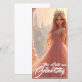 Prinzessin Geburtstagskarte in Rosa (Vorne/Hinten)
