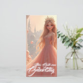 Prinzessin Geburtstagskarte in Rosa (Stehend Vorderseite)