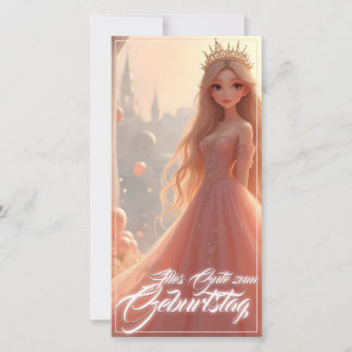 Prinzessin Geburtstagskarte in Rosa