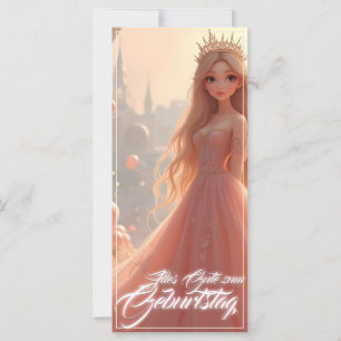 Prinzessin Geburtstagskarte in Rosa