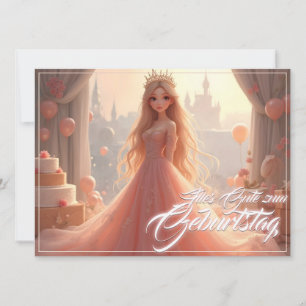 Prinzessin Geburtstagskarte in Rosa