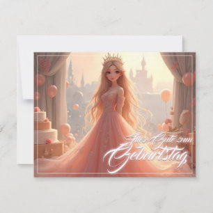 Prinzessin Geburtstagskarte in Rosa