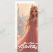 Prinzessin Geburtstagskarte in Rosa (Vorne/Hinten)