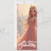 Prinzessin Geburtstagskarte in Rosa (Vorderseite)