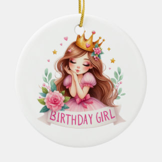 Prinzessin Geburtstagsmädchen Krone Keramik Ornament