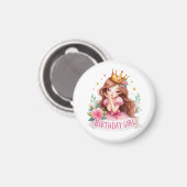 Prinzessin Geburtstagsmädchen Krone Magnet (Vorderseite/Rückseite)