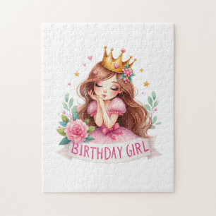 Prinzessin Geburtstagsmädchen Krone Puzzle